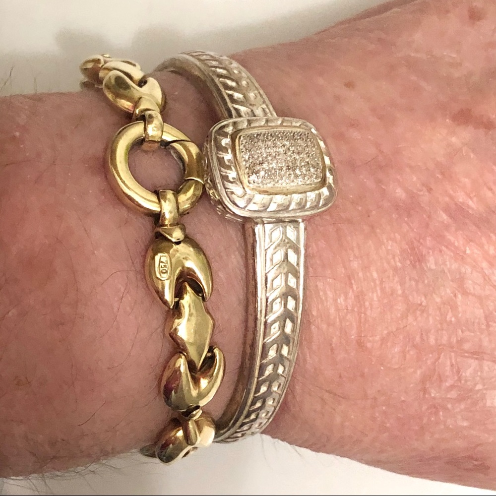 Alwand Vahan 14k sterling silver diamonds pave